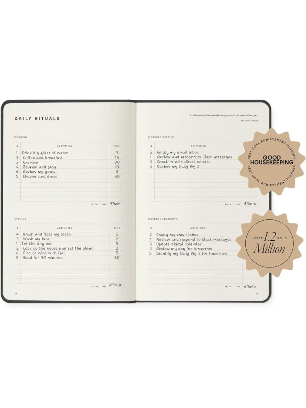 Daily Planner - Oatmeal Linen, Goal Setting, Focus Boosting, Hardcover - Achieve